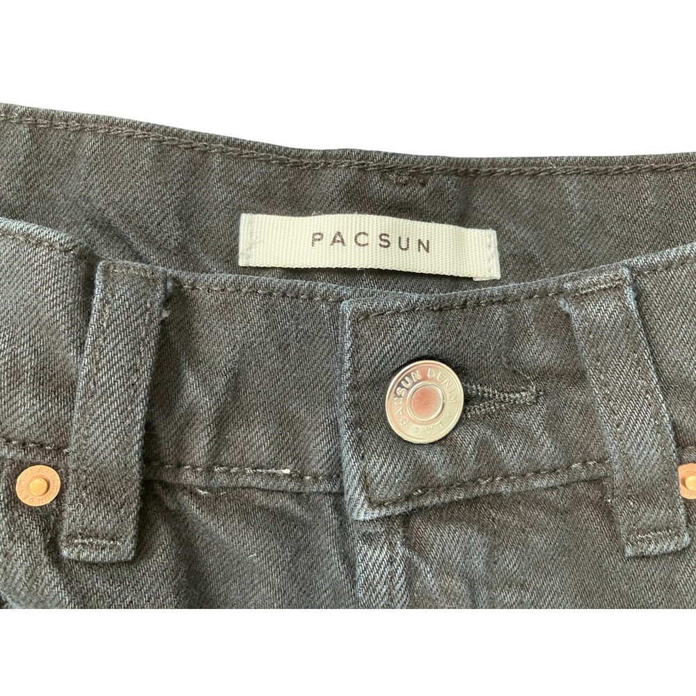 PacSun Black Baggy Distressed Jeans Womens Size‎ 26 Wide Leg Ripped Denim - Picture 2 of 8